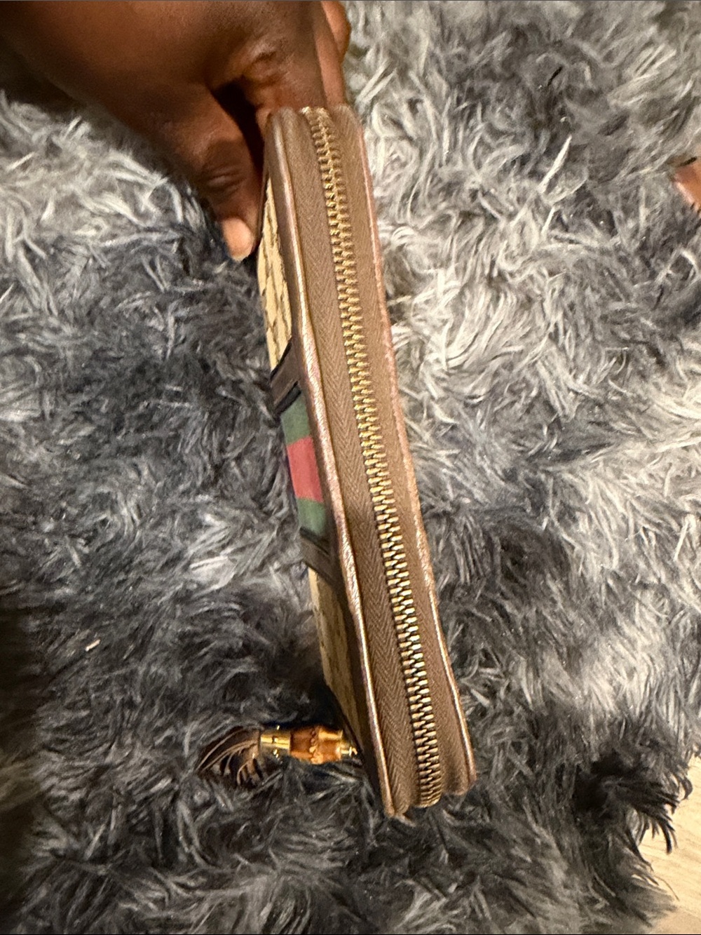 Gucci Brown GG Canvas Wallet with Green and Red Web Stripe - Picture 6 of 6